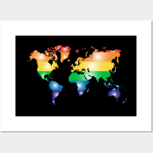 World Map Gay Flag Posters and Art